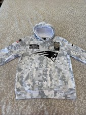 Kids Nike Patriots Artic Camo 2024 Salute to Service Sideline Therma Pullover