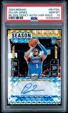 2024 PANINI MOSAIC ROOKIE SEASON TICKET AUTOS #RVTDIL DILLON JONES 6/10 PSA 10