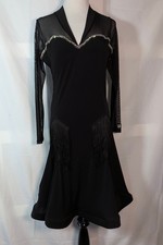 Latin Rhythm Ballroom Black Competition Dance Dress- Dance and Sway