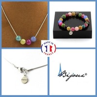 Mineralien Und Edelsteine. Schmuckset Armband Halskette 4 Perlen Turmalin
