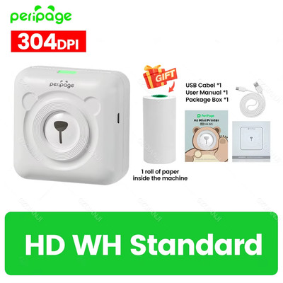 7 Colors Peripage A6 304DPI Mini Photo Printer Notes Sticker Label Printing Mach
