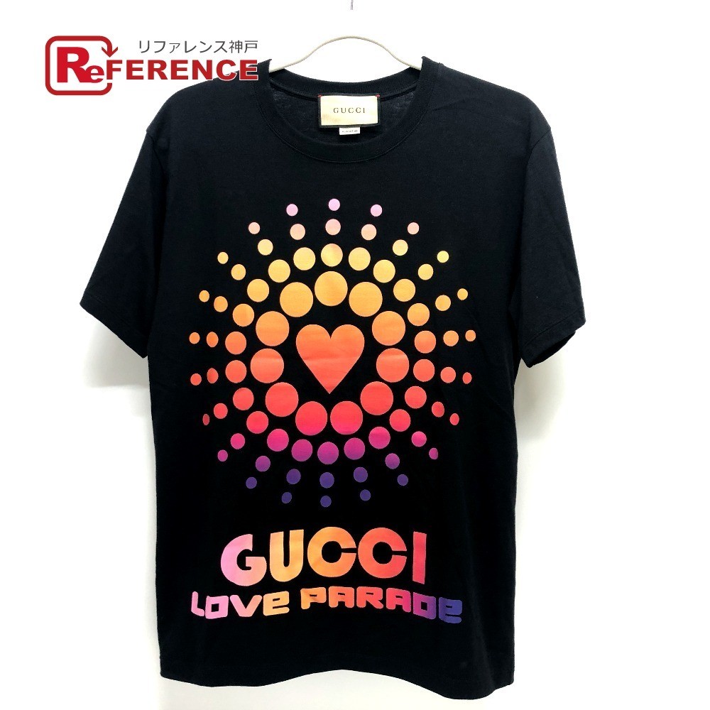GUCCI Heart Dot Short Sleeve T-Shirt Black Mens Pre-Owned