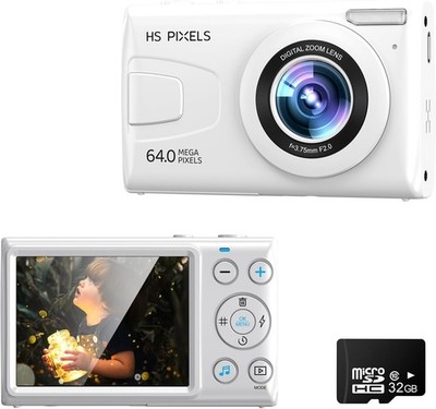 FINE LIFE PRO 64Megapixel Sensor 1080P hochauflösende Kompakt Digitalkamera