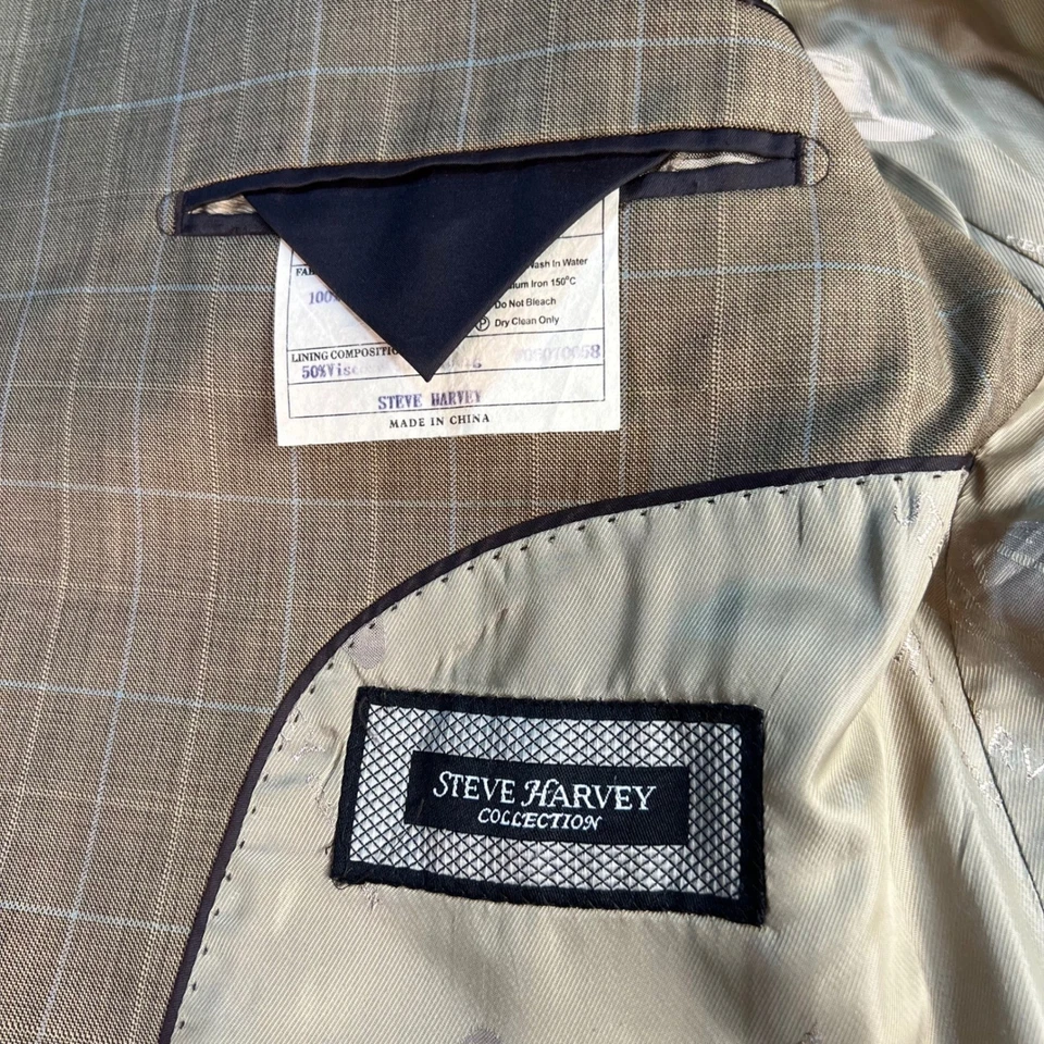 Chaqueta Blazer de Lana Vintage Steve Harvey Collection Super 120s Talla 48L Foto 4 de 4