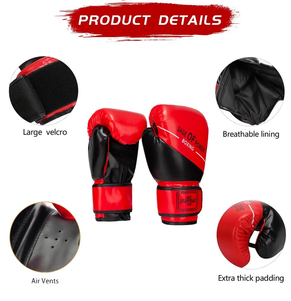 Juego de arnés y guantes de boxeo 3 en 1 para niños adultos hombres, un par, entrenamiento... Foto 4 de 4