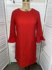 Ann Taylor Flare 3/4 Sleeve Pencil Sheath Dress Size 6 Split Round Neck
