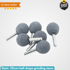 Ball Shape Grinding Stones 25 mm Aluminum Oxide Bits 1/4 Inch Shank for Drill