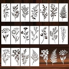 Flower Stencils for Painting, 18 PCS Leaf Floral Stencils for Crafts Reusable,