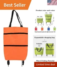 Versatile Collapsible Shopping Cart with Wheels - Perfect for Home & Outdoor Use