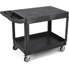 Plastic Utility Service Cart 45.8 x 25 Inch Heavy Duty Flat Top Large Work Cart