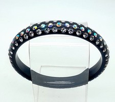 black round Lucite Plastic clear  ab rhinestone party fashion bangle bracelets