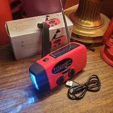 Emergency Radio Solar Hand Crank, Power Bank, Usb Phone Charger, Flash Light USA