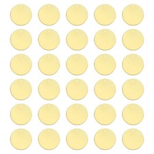 50Pcs 25mm Blank Round Solid Brass Tags with Hole Stamping Tag for DIY Projects