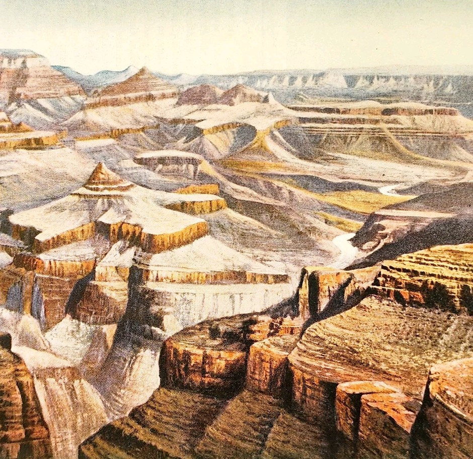 1920 Grand Canyon Of The Colorado River Color Plate Print Art Landscape ...