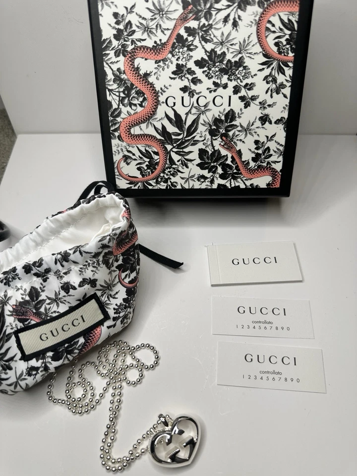 🆕️NUEVO Auténtico Collar Colgante GUCCI LOVE BRITT ENTRELAZADO G PLATA ESTERLINA 925 Foto 3 de 4
