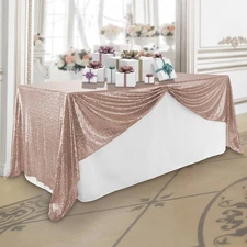 60x102 Rose Gold Sequin Sparkly Table Cover Tablecloth Wedding Party Linens