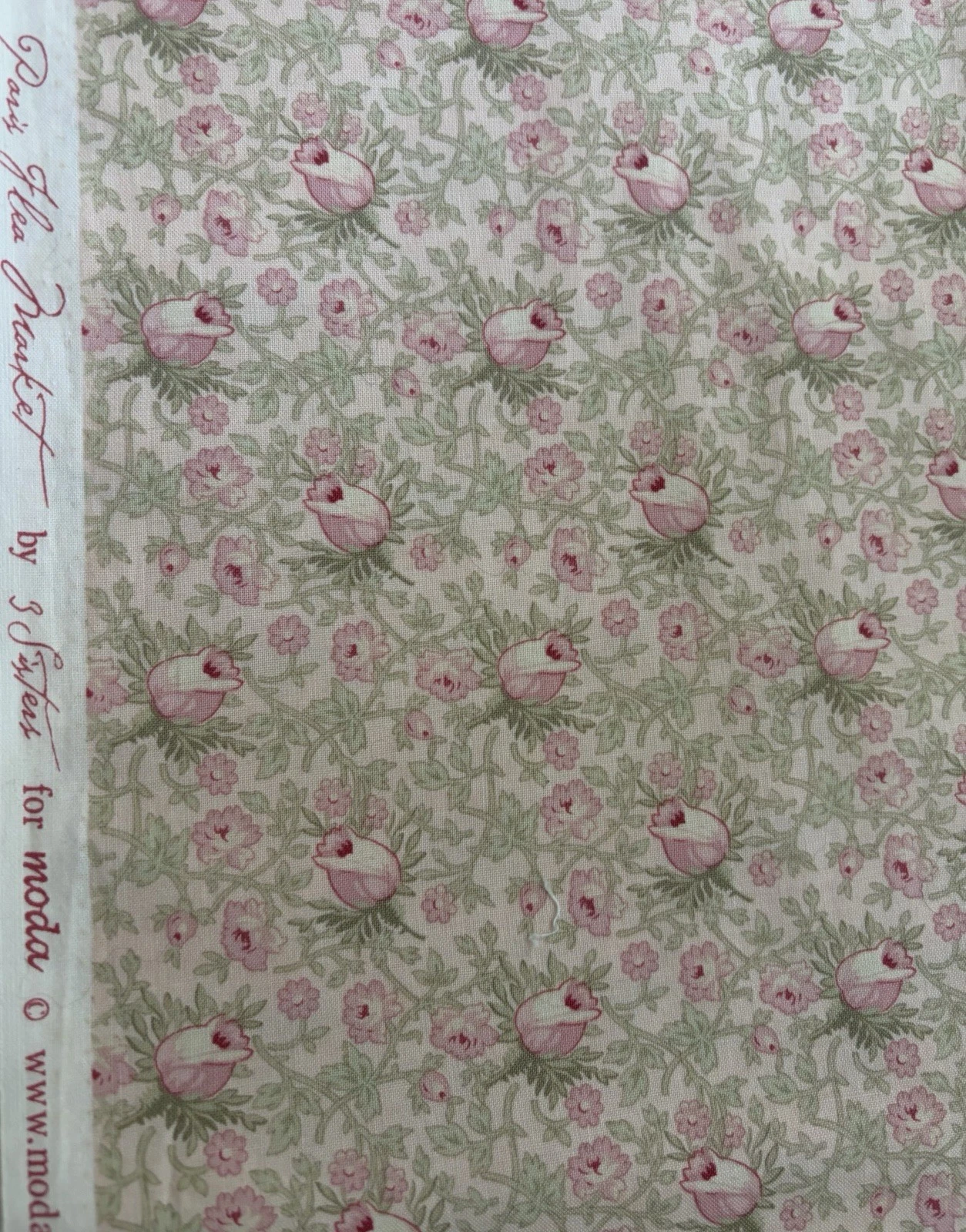 3 Sisters Paris Flea Market by Moda Cotton Quilt Fabric Pink 2.5 yds OOP SBTHY - product detail image 3