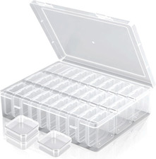 31-Piece Clear Bead Organizer Box: Small Jewelry Craft Storage Containers