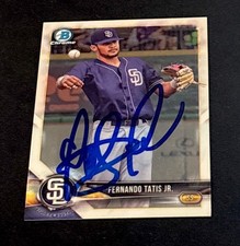 Fernando Tatis Jr. Signed 2018 Bowman Chrome RC BCP114 San Diego Padres IP Auto
