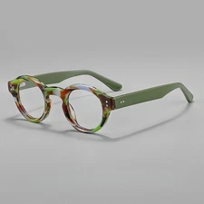 Retro Acetate Eyeglasses Frames Round Fashion Full Rim Men Women Reading Glasses