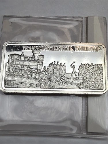 VINTAGE 1973 Transcontinental Railroad America's Greatest Events 1oz.999 FineBar