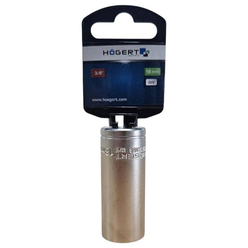 HOGERT 18mm Deep Hex Socket 3/8" Drive 6 Point (6PT) Chrome Vanadium (Cr-V) - Picture 9 of 11