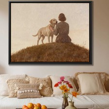 Labrador Framed Framed Print Dog Wall Art Rustic Animal Portrait Decor Canvas