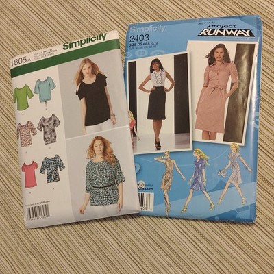 Simplicity 1805A Top & 2403 Project Runway Dress Sewing Patterns for Women