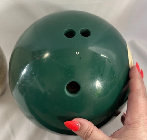 Vtg Number 6 Giant Carom Pool Billiard Ebonite Green Bowling Ball +Uni-Trav Bag! - Picture 3 of 6