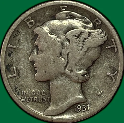1931-S Mercury Dime Fine F Coin #36416