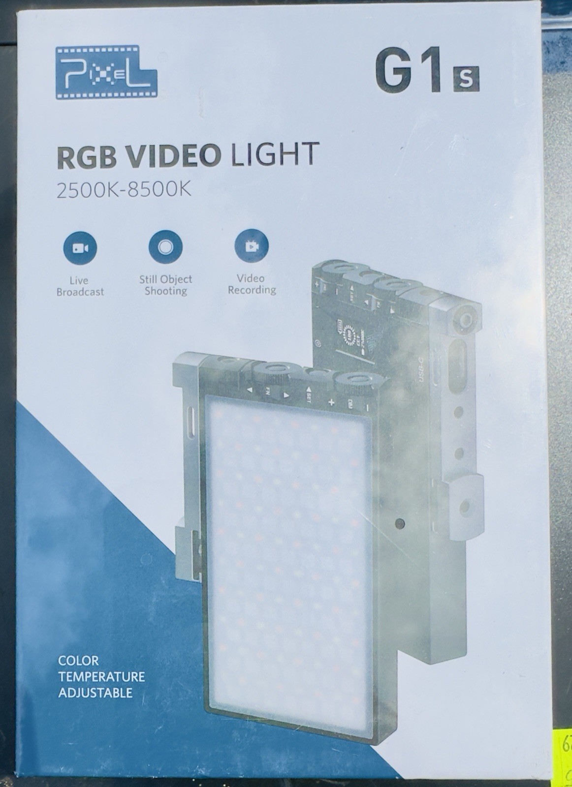 Pixel G1s RGB Video Light App Control Built-in 12W Rechargeable Battery SEALED!!