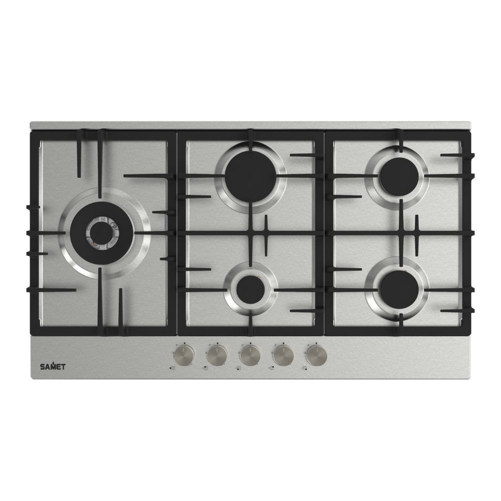 Samet Piano Cottura Gas 5 Fuochi 90 Cm Acciaio Inox Nettuno90 - Immagine 4
