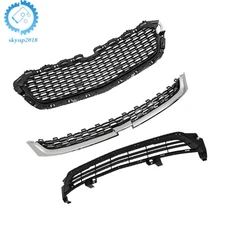 Front Bumper Grille Upper+Center+Lower For Chevrolet Malibu 2014 2015 2016