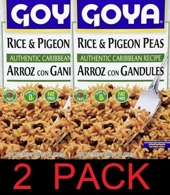 GOYA Rice & Pigeon Peas Authentic Caribbean Recipe Arroz CON Gandules 7oz 2 PACK