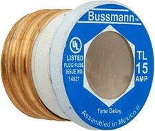 Bussmann TL-15 BP/TL-15 15Amp 15A TL 125V Time-Delay TL Plug Fuse Pack of 1 