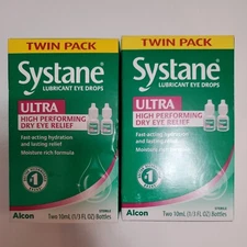 Systane Ultra Lubricant Eye Drops 2x 10mL 1/3 oz x2 Exp 2027+