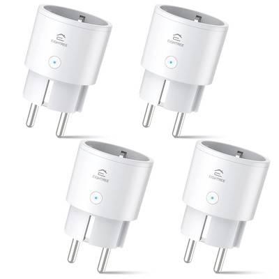 Smart WLAN Steckdose: 4er-Set, Alexa & Google Stecker mit Messung & Timer