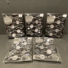 NEW Christmas 25CT Ornaments Clear Acrylic Jewel Drop Dangle 6" Bling Sparkly