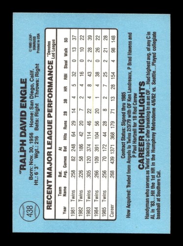 1986 Donruss 222-441 EX-MT/NM Pick From List All PICTURED cc2 - Picture 435 of 441