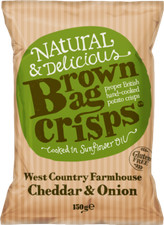 Brown Bag Crisps West Country Cheddar & Onion 150g - Pack of 6