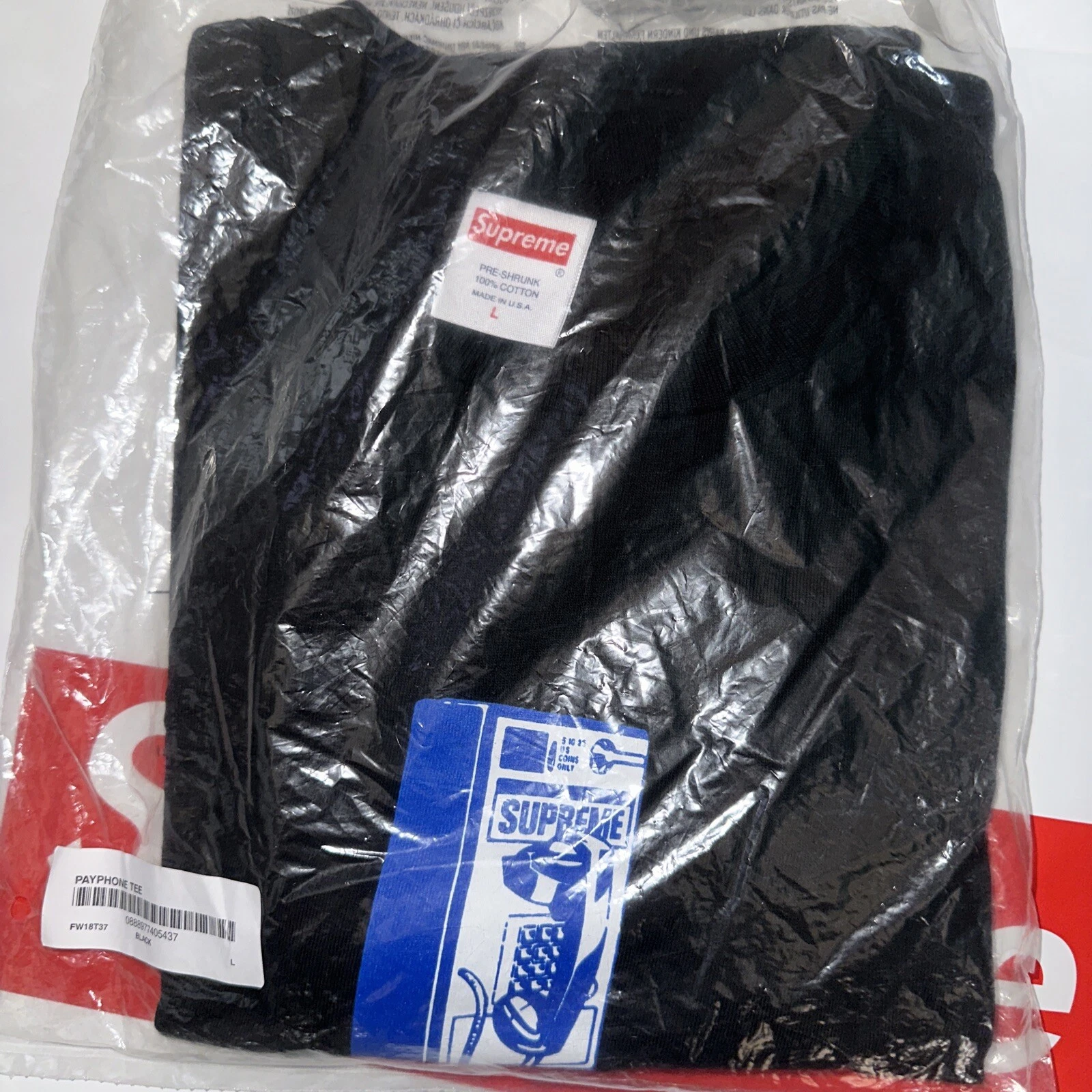 Té shirt téléphone payant Supreme FW18   L   Noir