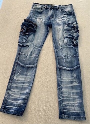 Evolution in Design Unisex Youth 20 Jeans Stretch Distressed Acid Washed Pockets - Picture 2 of 15