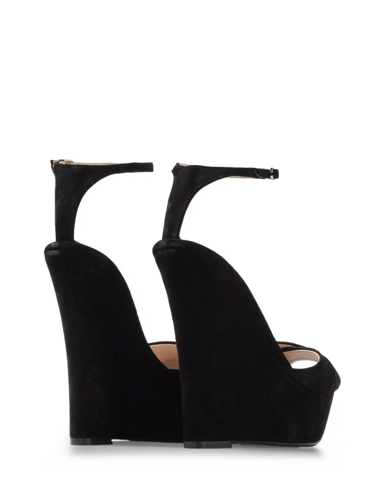 LE SILLA черная замша платформе на танкетке каблуки туфли сексуальный IT39 США 9 $850 NIB! - Изображение 3 из 4