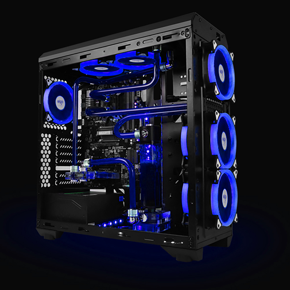 5PCS Aigo Blue Halo LED 120mm PC Computer Case Cooling Quite Clear Fan Mod