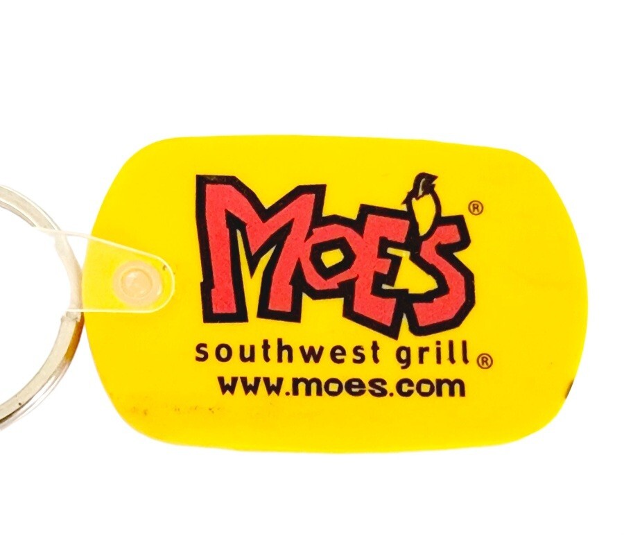 Moes Southwest Grill Keychain Restaurant Advertising Logo Vinyl
