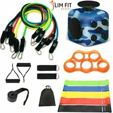 Slim Fit Bands 11PC Resistance Bands,5PC Loop Bands,1 Finger Band&1 Fidget cube