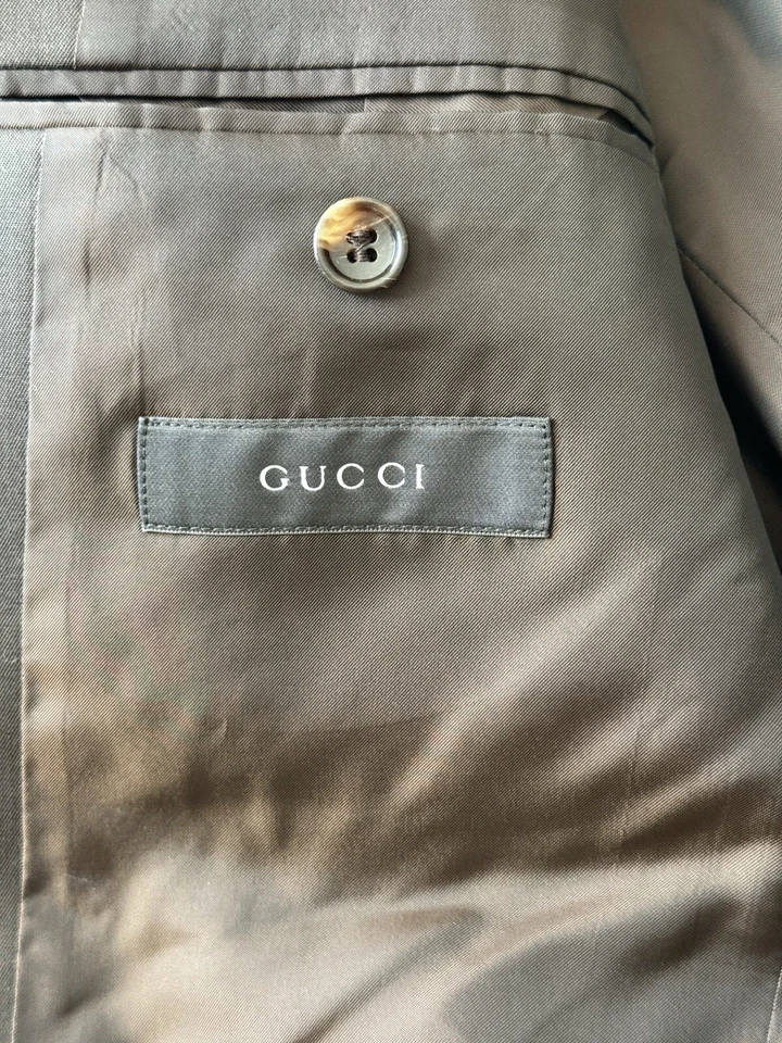 Blazer Gucci Sólido Formal Marrón Chaqueta Para Hombre Talla EU 48 / US 38 Mezcla de Lana Usado en Excelente Condición Foto 3 de 4