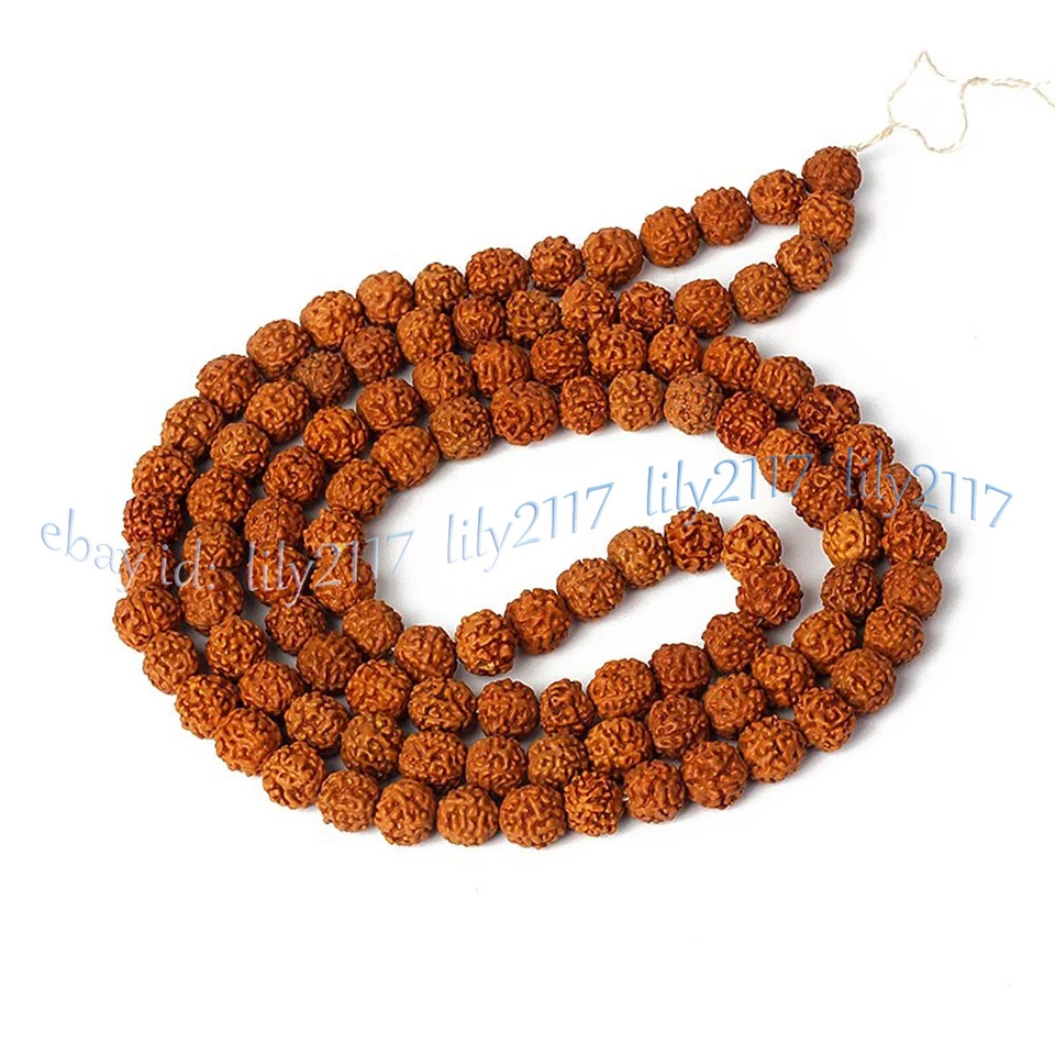 Collar Budista Tibetano 108 piezas Genuino Rudraksha Bodhi Oración Cuentas Sueltas Hágalo Usted Mismo Foto 4 de 4