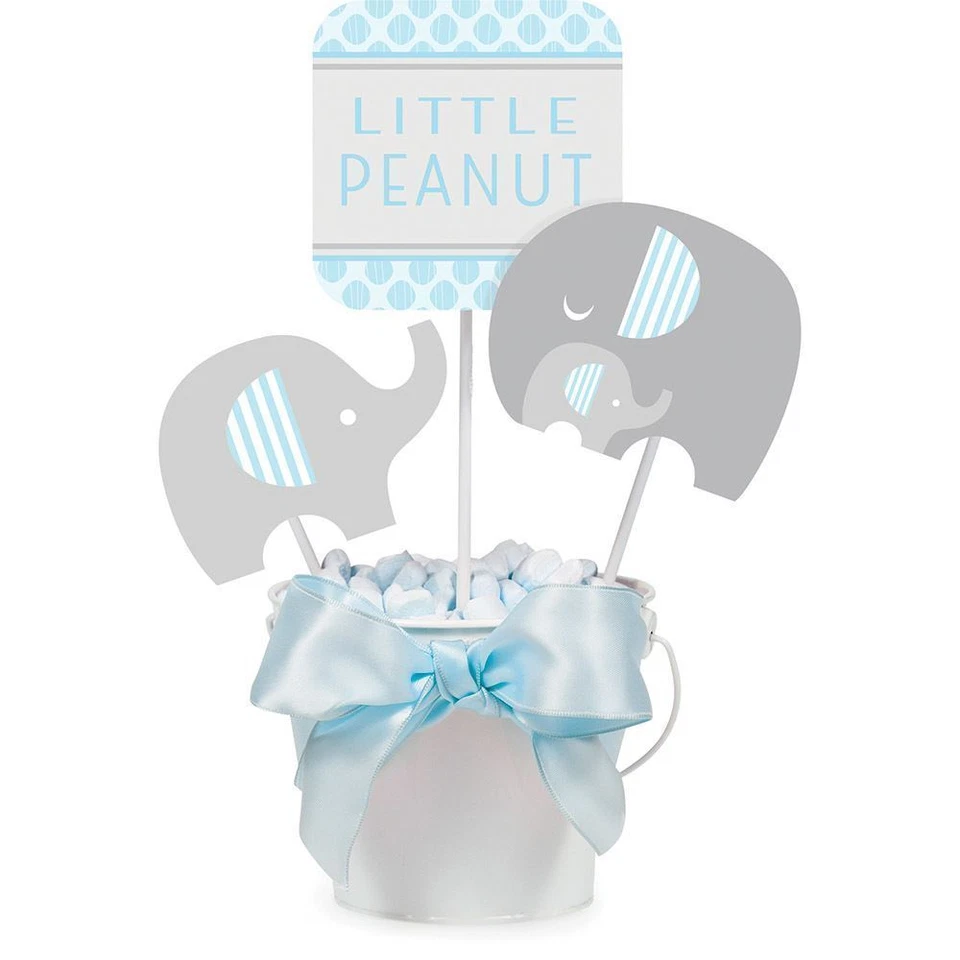 Little Peanut Boy 3 Centerpiece Sticks Blue Elephant Baby Shower - Image 2 of 3