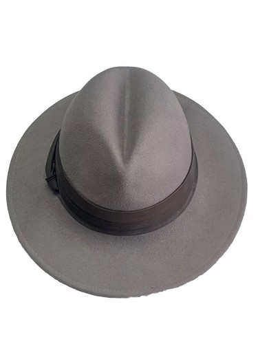 VTG Doeskin Felt Wool Hat Women’s Fedora Made USA Geo Bollman & Co Ribbon Band